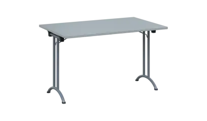 SLA 125 lak skládací jednací stůl 1250x800, deska 25 mm, podnož stříbrný lak, deska šedá